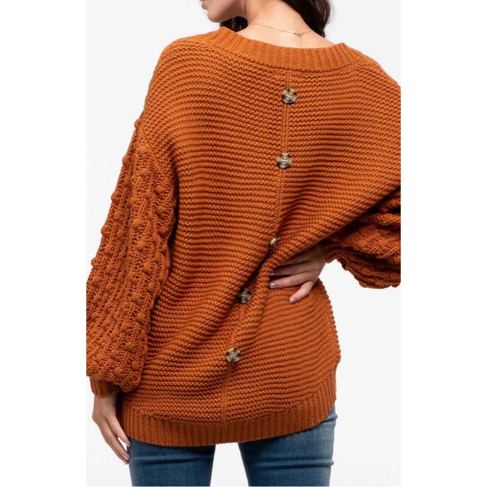 Blu Pepper Back Button Knit Sweater - image 2